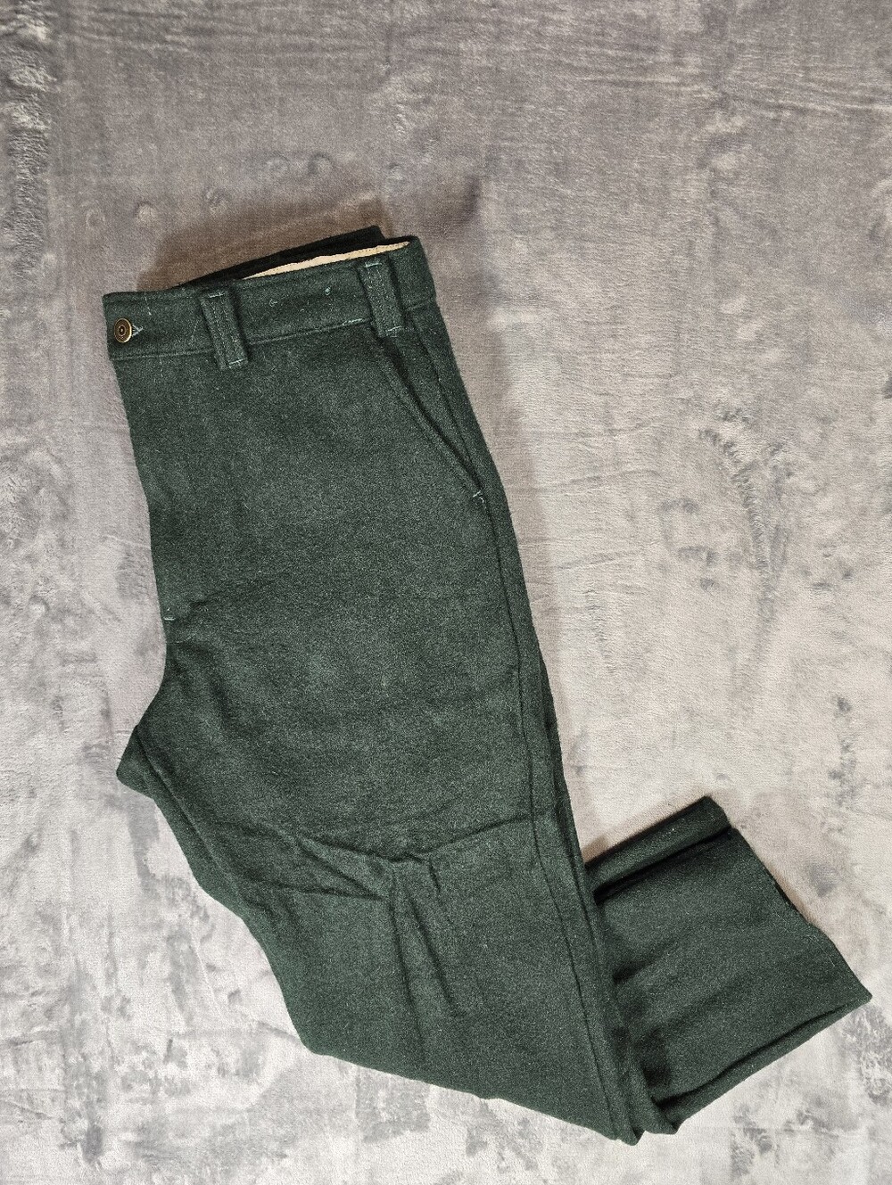 Vintage Codet Heavy Wool Blend Trousers Pants Size 40x33 Fits 38x30 Green Hunt